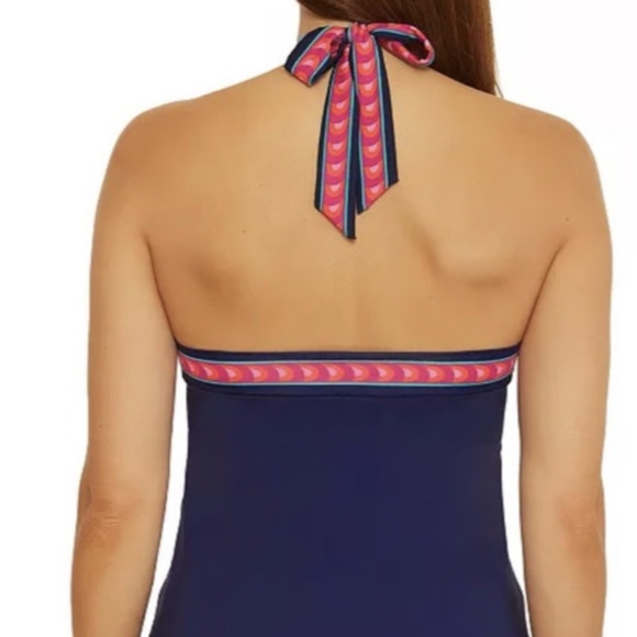 Trina Turk India Printed Halter Tankini Swim Top - Picture 4 of 5